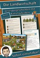 Vorschau - Arbeitsblätter - Die Landwirtschaft – Lesespurgeschichte mit Rätselaufgaben (Klasse 7) - Deckblatt
