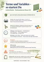 Vorschau - Stationenlernen - Terme und Variablen – Stationenlernen Mathe Klasse 5/6: vom Rechenrätsel zur sicheren Übersetzung - Seite 1