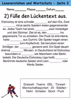 Vorschau - Arbeitsblätter - Eishockey : Leseverstehen und Wortschatz - DaZ/DaF • Deutsch • Sachunterricht - Seite 2