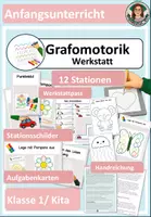 Vorschau - Arbeitsblätter - Grafomotorik Werkstatt– Feinmotorik Vorschule und Klasse 1 - Deckblatt