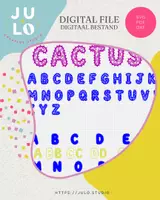 Voorbeeld - Cactus Alfabet - Kleurletters & voorbeeldletters | 52 werkbladen - Cactus thema - Voorblad