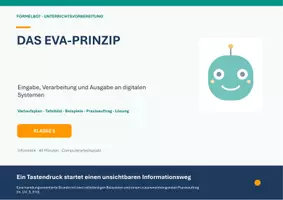 Vorschau - Stundenentwürfe - Informatik Klasse 5/6 EVA Prinzip - Deckblatt