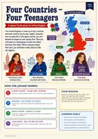 Vorschau - Arbeitsblätter - United Kingdom - Four Countries (Jigsaw Puzzle / Gruppenpuzzle Klasse 6) - Seite 1