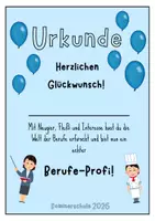 Vorschau - Stationenlernen - Berufe-Profi Urkunde - Deckblatt