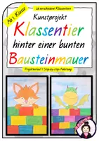 Vorschau - Stundenentwürfe - Kunstidee: (Klassen)Tier hinter einer Mauer aus Bausteinen - Deckblatt