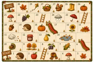 Vorschau - Spiele - VKL mit Herz: Leiterspiel mit Bildkarten Herbst DAZ - Seite 1