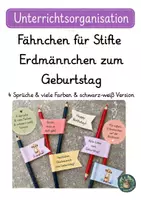 Vorschau - Anderer Materialtyp - Fähnchen für Stifte Erdmännchen zum Geburtstag - Deckblatt
