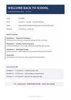 Vorschau - Arbeitsblätter - Welcome Back to School – Englisch Arbeitsblätter B1 (Wortschatz, Reading, Speaking & Writing) - Seite 1