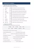 Vorschau - Arbeitsblätter - Welcome Back to School – Englisch Arbeitsblätter B1 (Wortschatz, Reading, Speaking & Writing) - Deckblatt