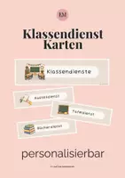Vorschau - Mal- und Bastelvorlagen - Klassendienst-Karten – personalisierbar & zum Ausdrucken - Deckblatt