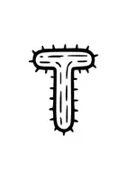 Voorbeeld - Gratis cactus letter T - Pagina 1