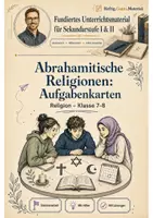 Vorschau - Stationenlernen - Abrahamitische Religionen: Aufgabenkarten für Klasse 7-8 - Deckblatt