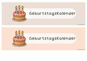 Vorschau - Mal- und Bastelvorlagen - Geburtstagskalender für Kita & Grundschule - Seite 1