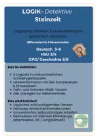 Vorschau - Stationenlernen - LOGIK-Detektive: Steinzeit – Logical Logikrätsel, differenziert Klasse 3-6 - Seite 1