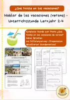 Vorschau - Stundenentwürfe - Hablar de las Vacaciones de Verano: komplette Unterrichtsstunde - Deckblatt