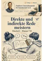 Vorschau - Arbeitsblätter - Direkte und indirekte Rede meistern – Deutsch Klasse 7-8 - Deckblatt