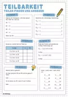 Vorschau - Arbeitsblätter - Teilbarkeit (Teiler/Teilermenge) - Deckblatt