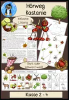 Vorschau - Arbeitsblätter - Kastanie Hörweg 🌰 | Hörverstehen & Sachtext Klasse 2–4 | Hörübung, Zuhören & Sachunterricht - Deckblatt