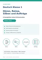Vorschau - Stundenentwürfe - Sichere Basis Klasse 1 - Hören Reime Silben Aufträge - Seite 1