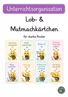 Vorschau - Anderer Materialtyp - Lob- und Mutmachkärtchen Biene - Deckblatt