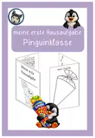 Vorschau - Arbeitsblätter - erste Hausaufgabe Pinguinklasse #Schulstart #Klassentier - Deckblatt