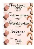 Voorbeeld - Dagritmekaarten en extra's in thema beige en regenboog - Pagina 1