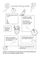 Vorschau - Arbeitsblätter - Lernwörter-Übungscocktail für Klasse 2-4 - Deckblatt