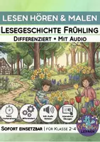 Vorschau - Arbeitsblätter - Lesen üben: Frühblüher Lesegeschichte – Lesen Malen Hören - In Omas Garten. - Deckblatt