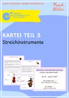 Vorschau - Arbeitsblätter - Instrumentenkartei 3 - Streichinstrumente mit MP3-Datei zu jedem Instrument - Deckblatt