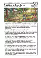 Vorschau - Arbeitsblätter - Lesen üben: Frühblüher Lesegeschichte – Lesen Malen Hören - In Omas Garten. - Seite 1