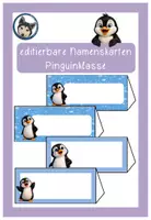 Vorschau - Anderer Materialtyp - editierbare Pinguin Namenskarten #Pinguinklasse #Klassentier - Deckblatt