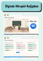 Vorschau - Arbeitsblätter - Hörverstehen DaZ A1 – Hörspiel „Im Klassenzimmer" interaktiv + Arbeitsblätter | Schulsachen, Audio, QR-Code - Seite 2