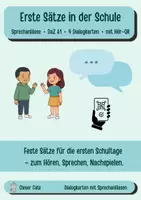 Vorschau - Audio-Dateien - Sprechanlässe DaZ A1 – Dialogkarten „Erste Sätze in der Schule" mit Hör-QR | Willkommensklasse - Deckblatt