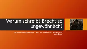 Vorschau - Stundenentwürfe - Das epische Theater / Brecht / Mutter Courage und ihre Kinder - Deckblatt