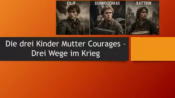 Vorschau - Stundenentwürfe - Die drei Kinder von Mutter Courage / Figurenanalyse / Brecht - Deckblatt