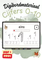 Voorbeeld - Cijfers Schrijven 0-10 | Digitale Digibordplaten I Rekenen Groep 3 | - Voorblad