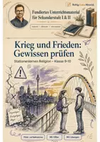 Vorschau - Arbeitsblätter - Krieg und Frieden: Gewissen prüfen – Stationenlernen Religion Klasse 9-10 - Deckblatt