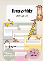 Vorschau - Anderer Materialtyp - Namensschilder Klassentier Otter Otterklasse - Deckblatt