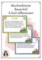 Vorschau - Stationenlernen - Abschreibkartei Bauernhof | 3-fach differenziert - Deckblatt