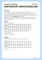 Vorschau - Arbeitsblätter - Gartenzaun-Verschlüsselung (Skytale / Transposition) | Arbeitsblatt Informatik (Kryptologie) - Seite 1