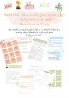 Vorschau - Stationenlernen - Deutsch nach den Sommerferien - 8 Spiele und Materialien zum Schulstart - Deckblatt
