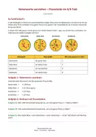 Vorschau - Mal- und Bastelvorlagen - Notenwerte verstehen - Pizzastücke im 4/4-Takt - Seite 1
