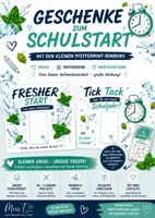 Vorschau - Mal- und Bastelvorlagen - Geschenk zum Schulstart | Kleine Aufmerksamkeit mit Pfefferminzbonbons | 2 Vorlagen - Deckblatt