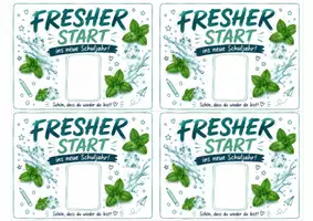 Vorschau - Mal- und Bastelvorlagen - Geschenk zum Schulstart | Kleine Aufmerksamkeit mit Pfefferminzbonbons | 2 Vorlagen - Seite 1