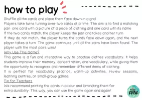 Vorschau - Spiele - Clothes Find the Pair Game | Kleidung auf Englisch | Wortschatzspiel - Seite 2