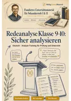 Vorschau - Arbeitsblätter - Redeanalyse Klasse 9-10: Sicher analysieren mit Lösungen - Deckblatt