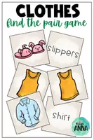 Vista previa - Juegos / Gamificación - Clothes Find the Pair Game | Vocabulario de ropa en inglés - Portada