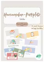 Vorschau - Experimente - Hausaufgaben Parkplatz Abgabe | beige, bunt & blau - Deckblatt