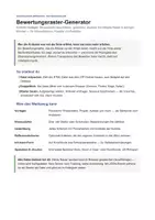 Vorschau - Interaktives Material - Bewertungsraster-Generator | kostenlos | Kriterien, Niveaus, Gewichtung | interaktiv & lokal - Deckblatt