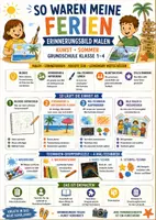 Vorschau - Arbeitsblätter - So waren meine Ferien – Erinnerungsbild malen | Kunst Sommer | Grundschule Klasse 1–4 - Deckblatt
